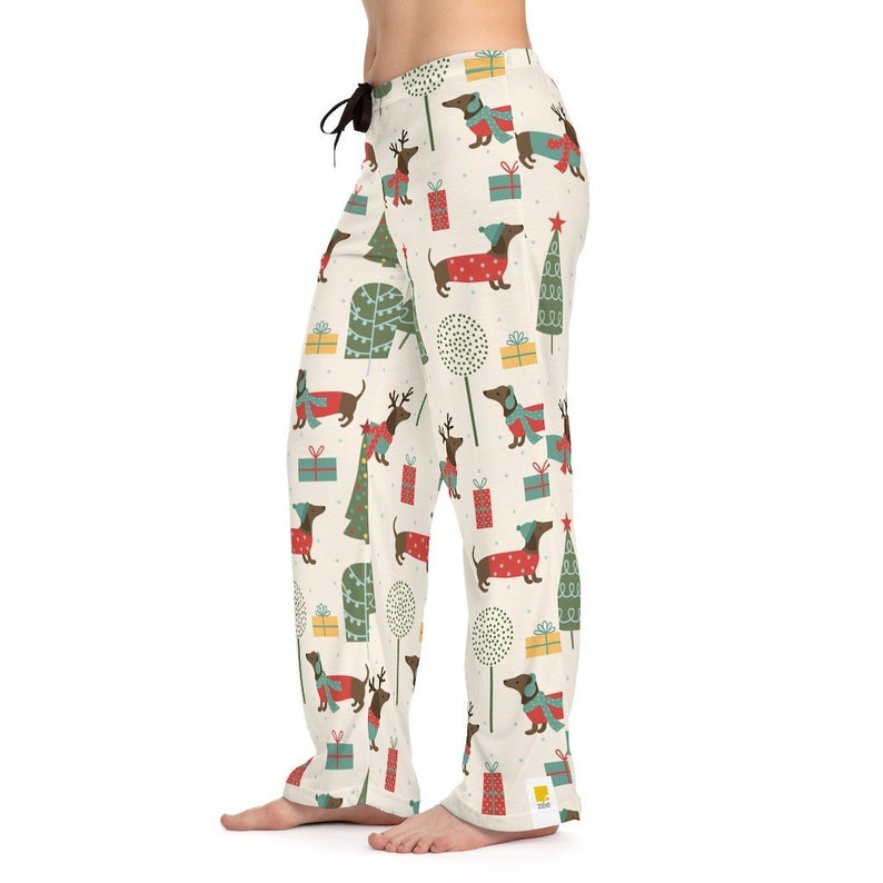 Christmas dachshund Women's Pajama Pants imagem 1