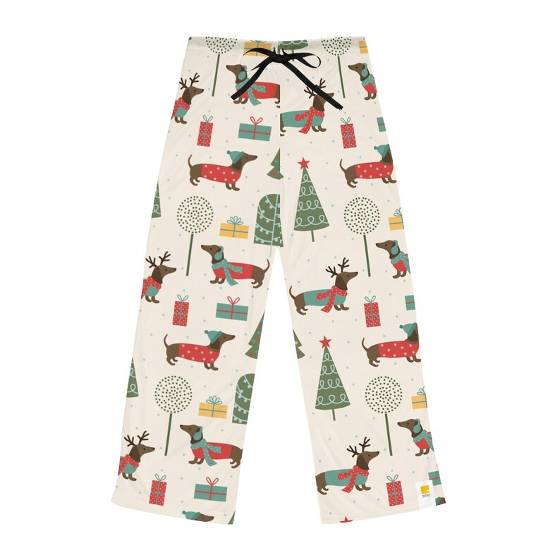 Christmas dachshund Women's Pajama Pants imagem 4
