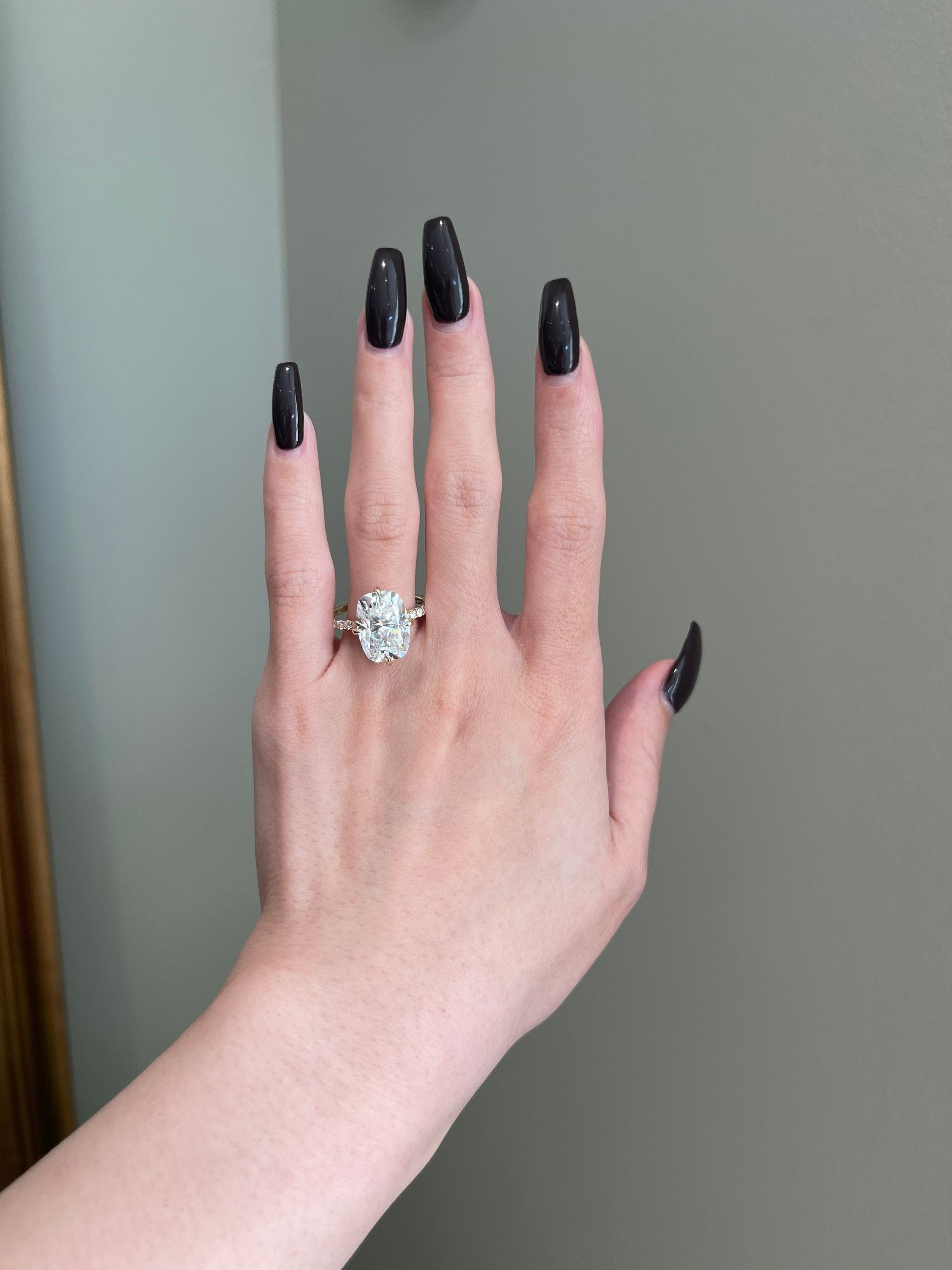 8 Carat Brilliant Elongated Cushion Cut Moissanite 4 prong Lab