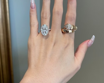 10 Carat Crushed Ice Hybrid Oval Cut Moissanite 4-prong Lab