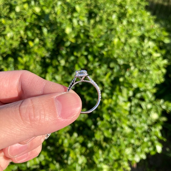 Carat Brilliant Radiant Cut Moissanite Halo Engagement Ring, D