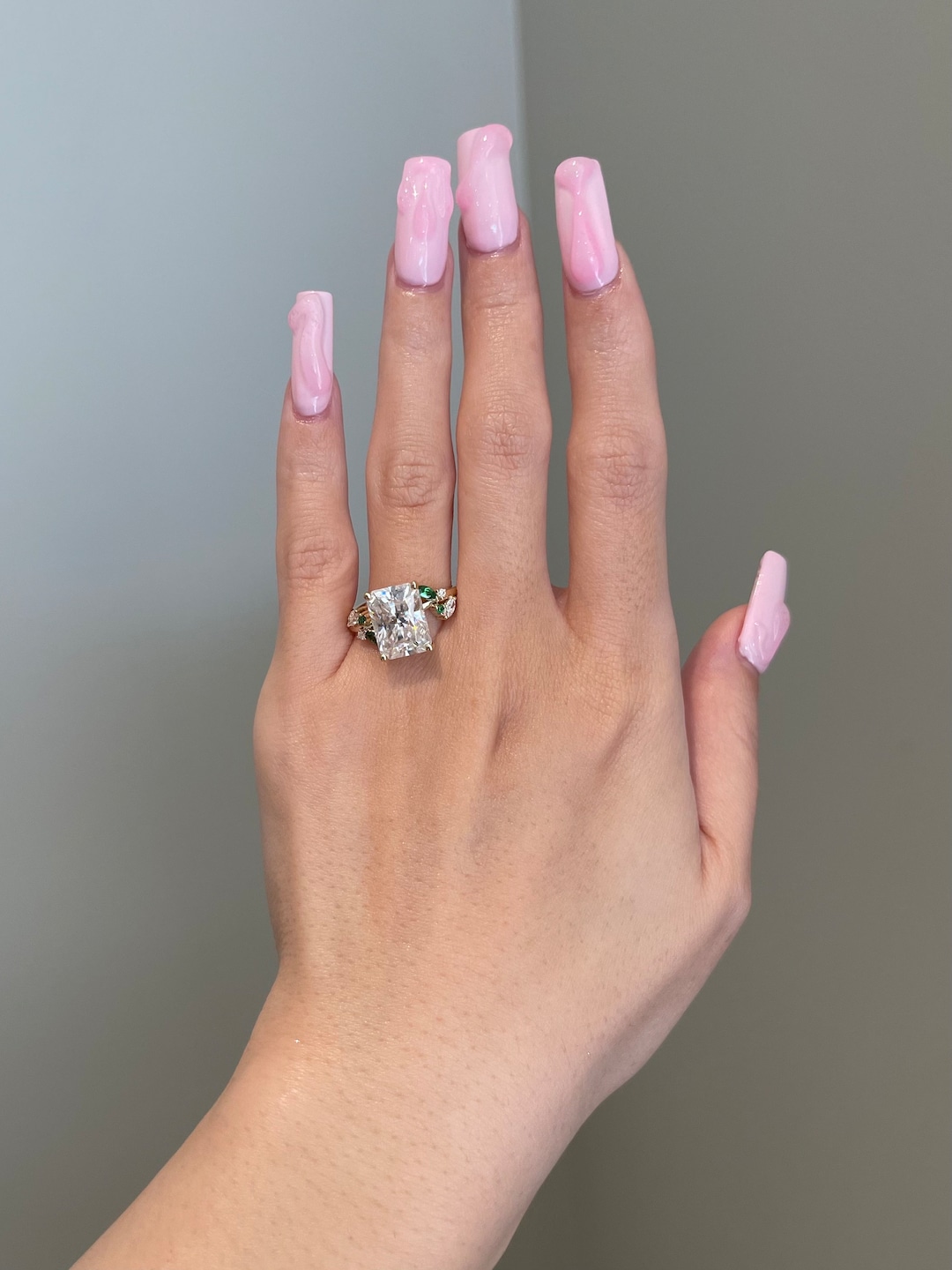 Radiant 5-Carat Moissanite Ring in Sterling Silver