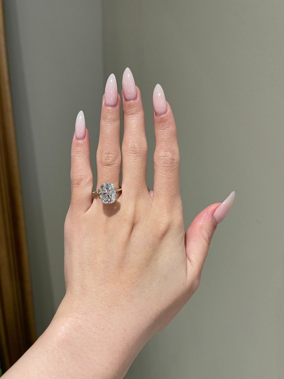 Final Sale: 6 Carat Oval Cut Halo Filigree Engagement Ring in White Go —  kisnagems.co.uk