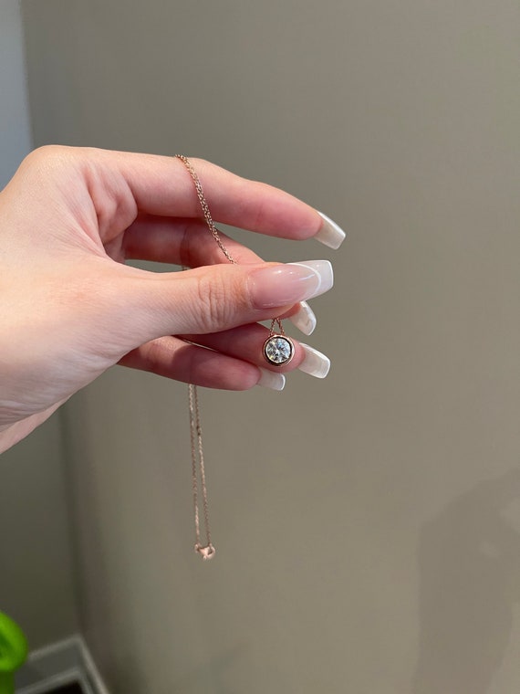 Carat Round Brilliant Cut Moissanite Pendant Necklace, Lab