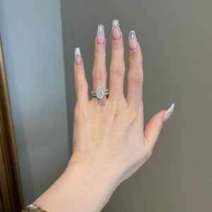 4 Carat Brilliant Oval Cut Moissanite Hidden Halo Solitaire Engagement Ring, D VVS1, 10K, 14K, 18K Gold & Platinum