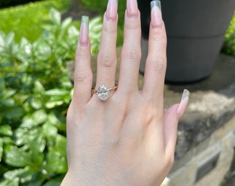 Carat Brilliant Oval Moissanite Compass Prong Hidden Halo