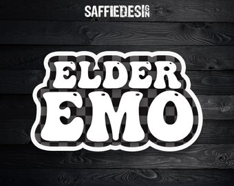 Elder Emo Vinyl Die-Cut Sticker, Laptop Sticker, Water Bottle Sticker