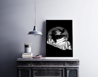 Edgar Allen Poe "The Raven" Instant Digital Download Art Print