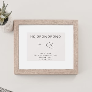 Ho’oponopono | Reiki-Infused Digital Print | Home Decor, Wall Decor, Spiritual Print, Wall Art, Minimal Art Print, Printable Wall Decor