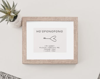 Ho’oponopono | Reiki-Infused Digital Print | Home Decor, Wall Decor, Spiritual Print, Wall Art, Minimal Art Print, Printable Wall Decor