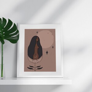 Full Moon Feminine Sacred Spiritual Print | Reiki-Infused Digital Print | Home Decor, Wall Decor, Minimal Print, Modern Wall Art, Printable