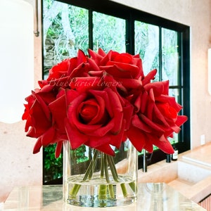 Arreglo floral de rosas rojas-Arreglo de rosas grandes-Arreglo -  México