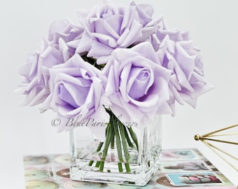 Arreglo de rosas de lavanda con un toque real: decoración floral artificial de estilo francés