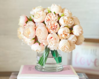 Blush Peony Herzstück: French Country Faux Blumenarrangement