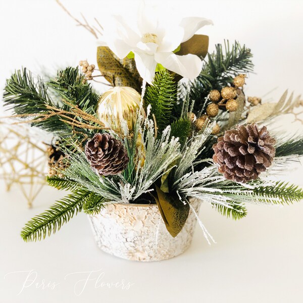 Christmas Floral Arrangement Etsy