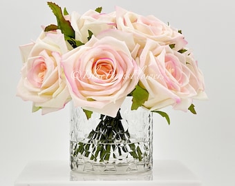 Real Touch Rose-arrangement: Frans landelijk faux bloemendecor