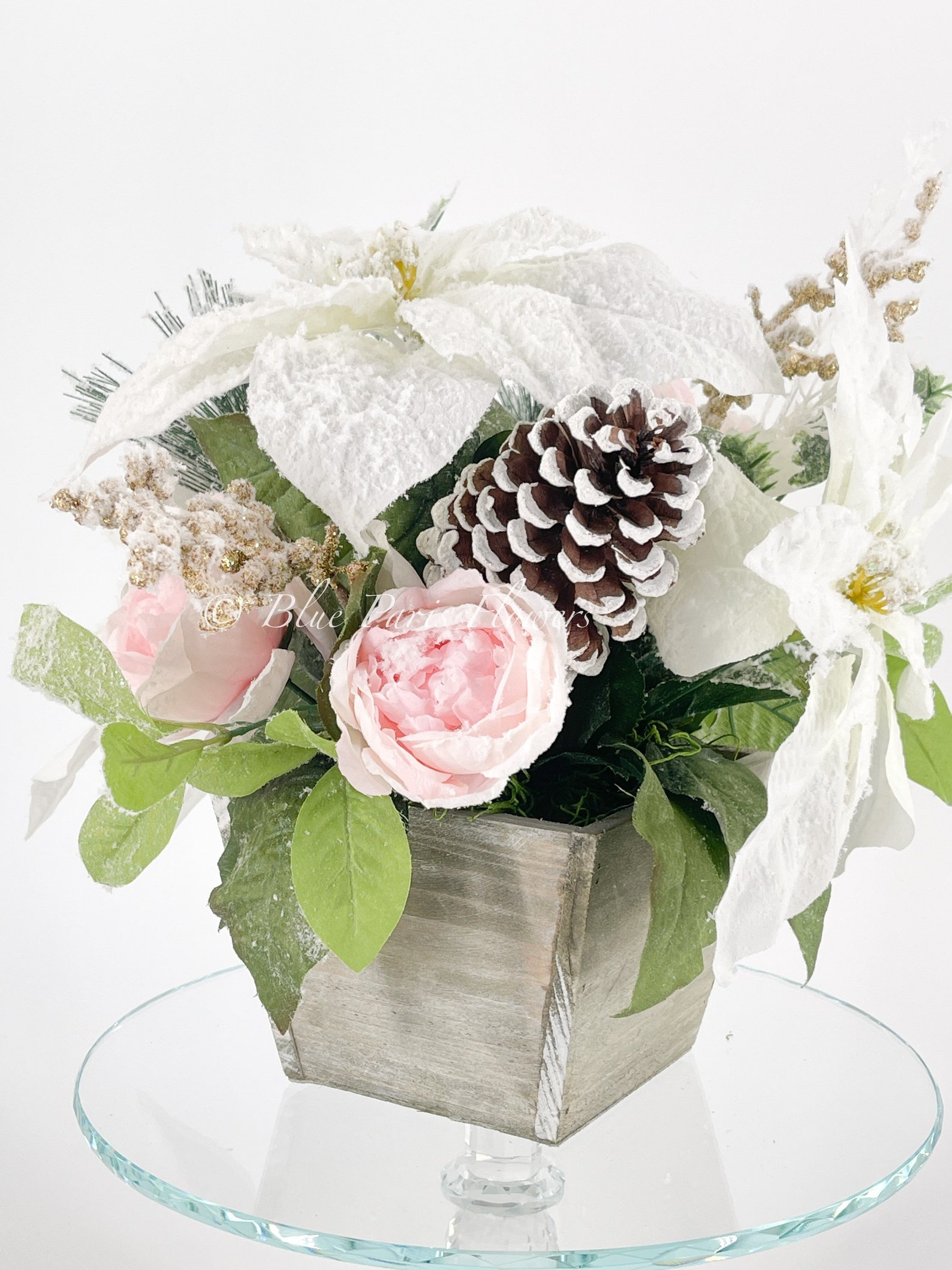 Pink Christmas Artificial Flower Arrangementchristmas Faux Etsy