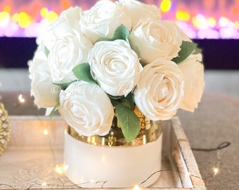 JUSTOYOU Bouquet di Fiori di Seta Rosa Artificiale Home Office Composizioni di Nozze Blu (10 PZ