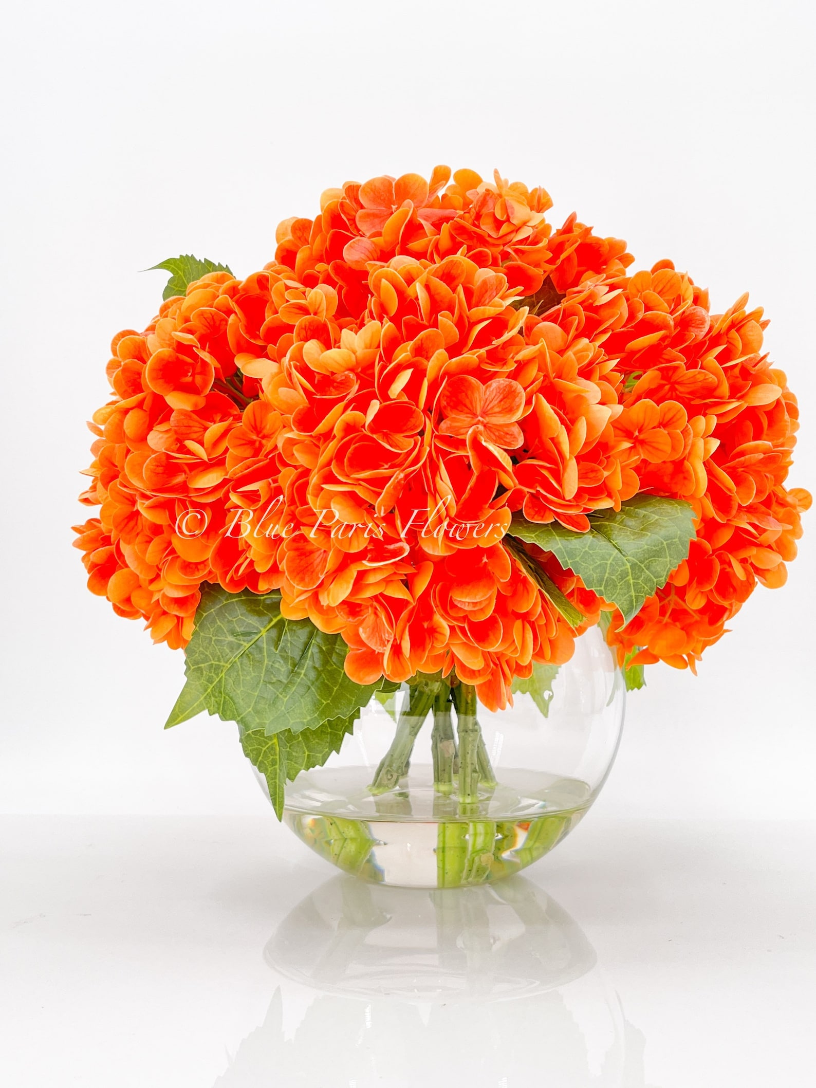 Real Touch Fall Orange Hydrangea in Vase Artificial Faux Etsy