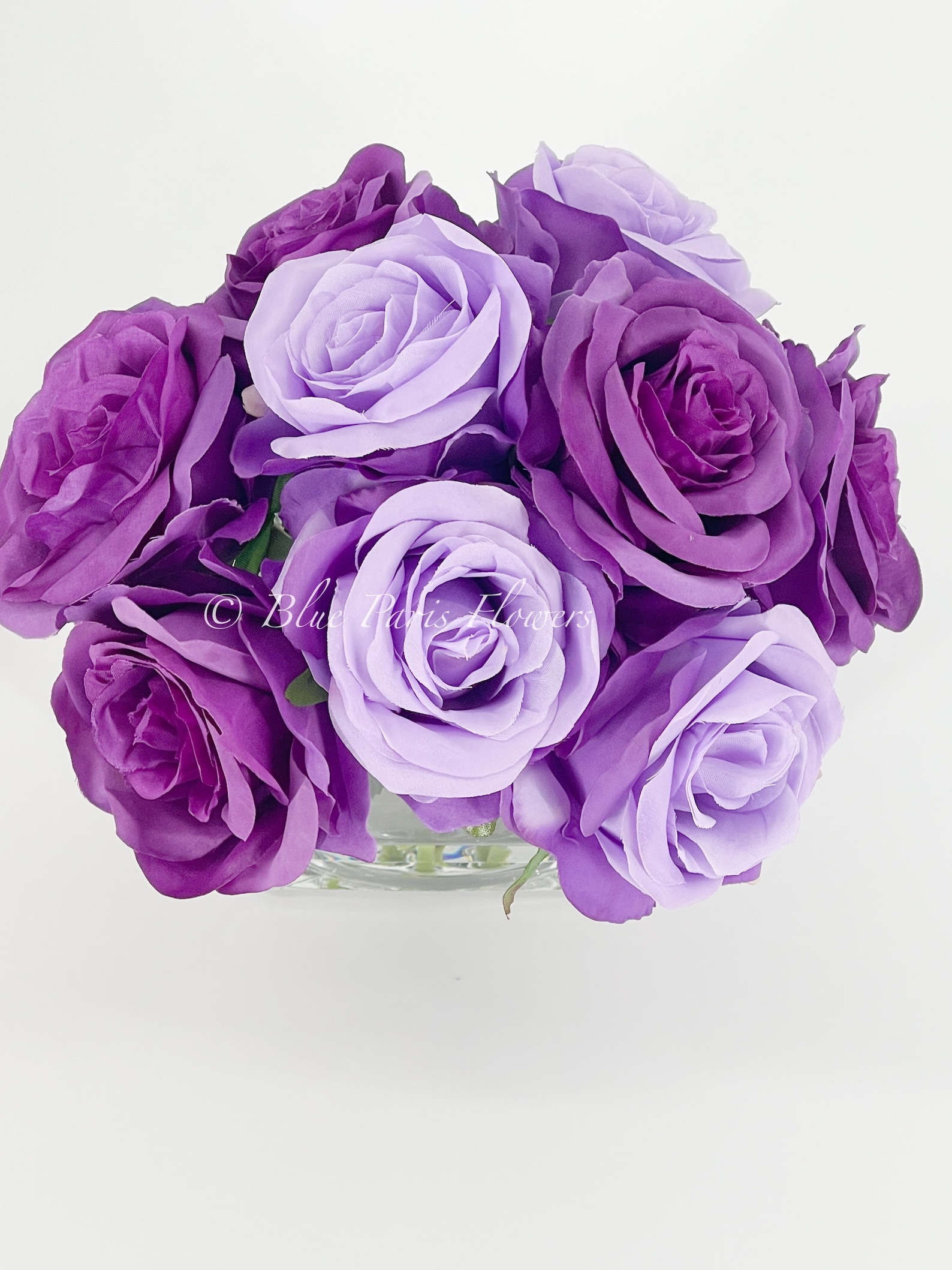 Fake Purple Roses 9 Purple-lavender Rose Arrangement-fake Floral Flowers, Artificial ...