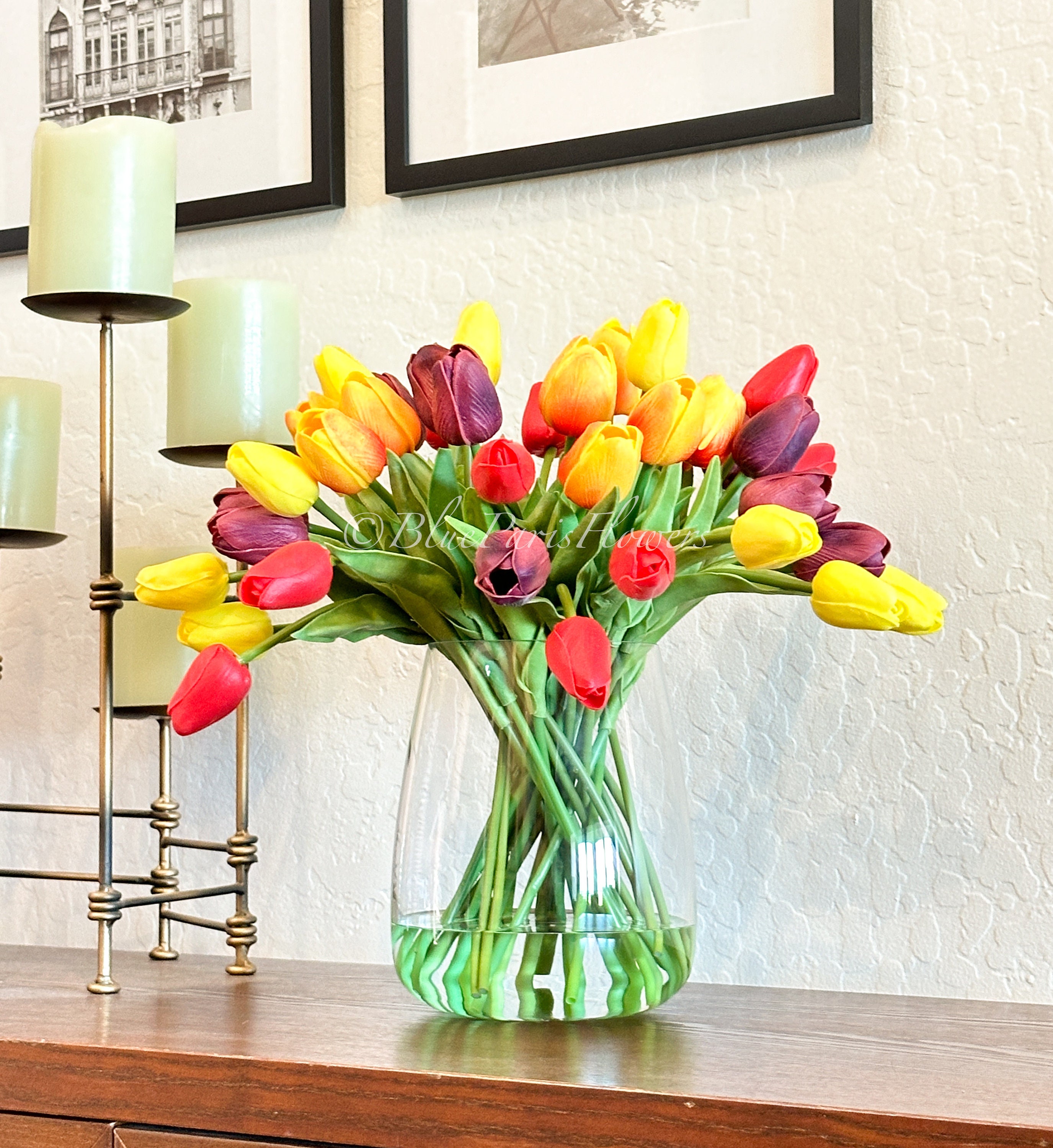 Arreglo de tulipanes con toques auténticos: centro de mesa con flores  artificiales de estilo rústico francés - Etsy México, image size:2751x3000