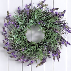 Lavendel Blumen künstlicher Kranz künstliche faux Seide Blumen Blumen Wohnkultur realistisch, moderne hängende Tür Dekor Kranz lila