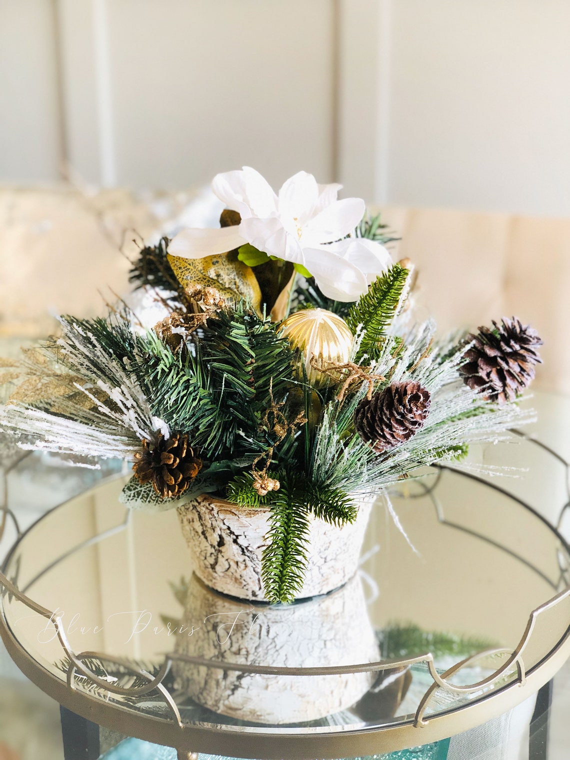 Christmas Artificial Flower Arrangementchristmas Faux Etsy