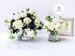 Bestseller White or Pink Rose Peony Arrangement, Artificial Faux Centerpiece, Silk Flowers in Glass Vase for Decor by Blue Paris Flowers 