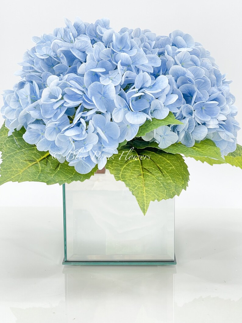 Blue REAL TOUCH Hydrangeas in Vase Artificial Faux Flower - Etsy