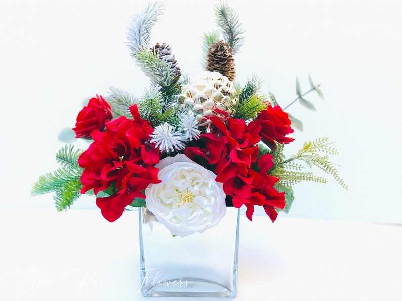 Christmas Artificial Flower ArrangementChristmas Faux Etsy
