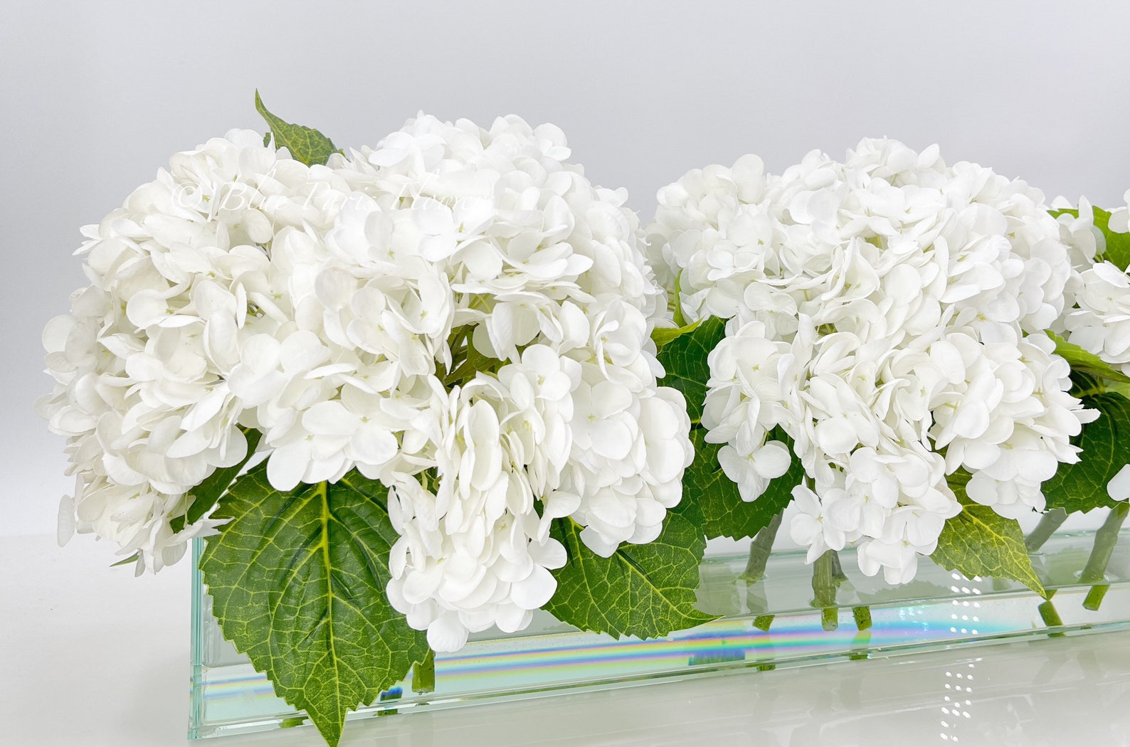Modern Long REAL TOUCH Hydrangeas Arrangement Artificial Faux - Etsy