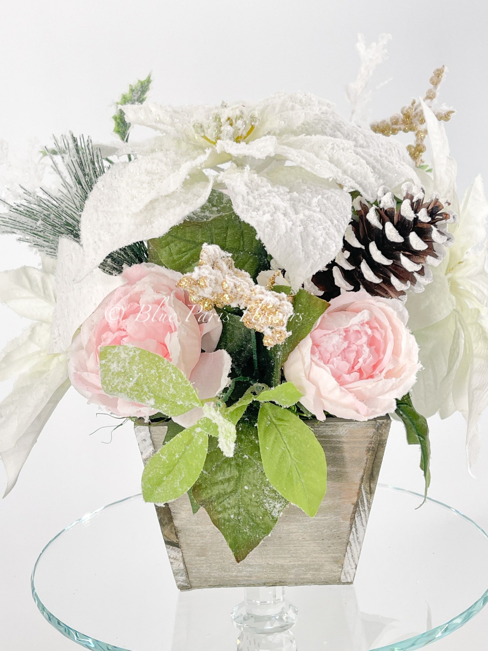 Pink Christmas Artificial Flower Arrangementchristmas Faux Etsy