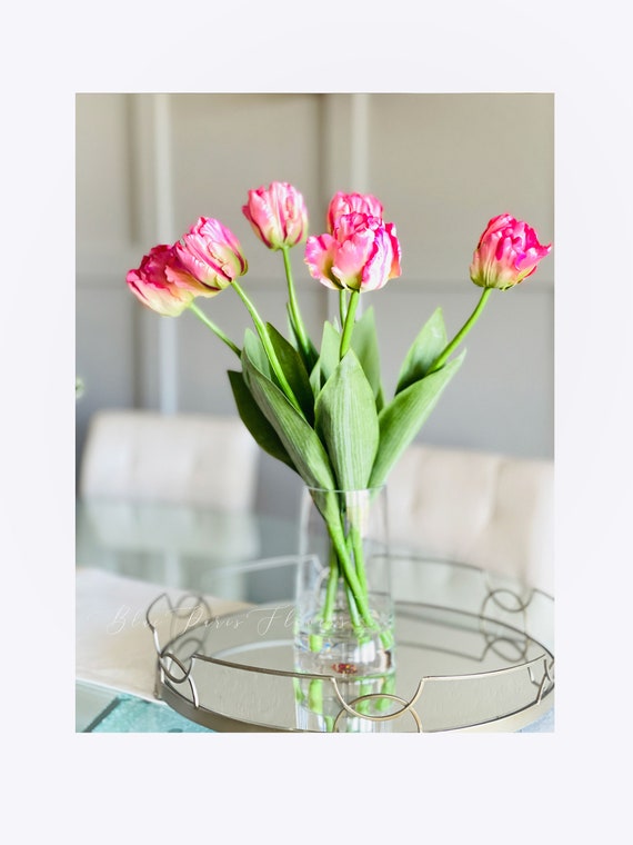 Tulipanes rosados de 22 / Pieza central de arreglo - Etsy España