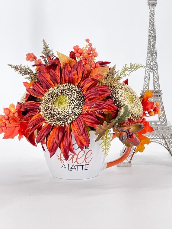 Fleurs Artificielles Tournesol Avec Vase - Décoration Maison Et Bureau, Style Automne | Arrangement Soie