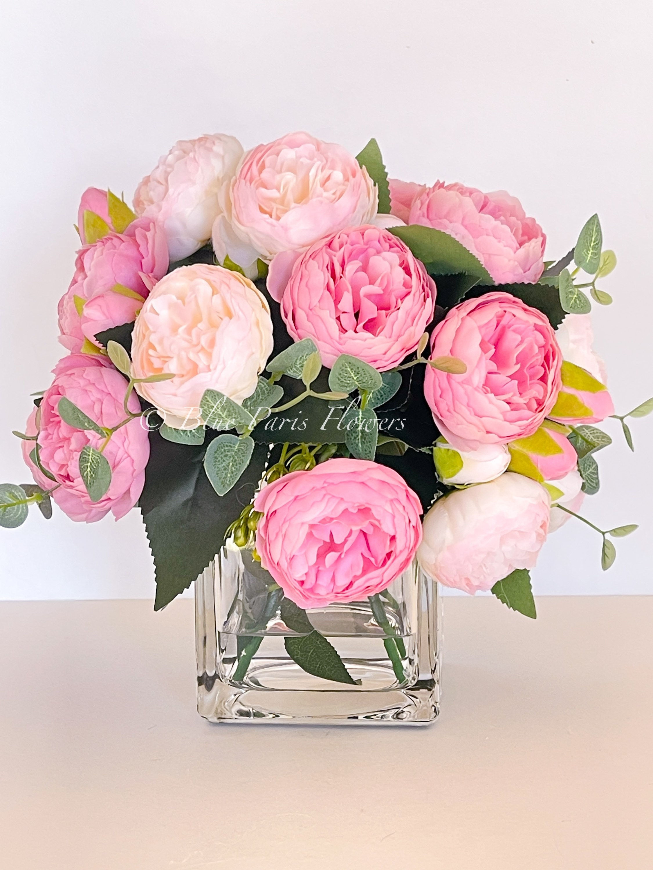 X-Large White Daisy Arrangement, Artificial Faux Centerpiece, Floral  Arrangement, Silk Flowers in Glass Vase for Home Decor