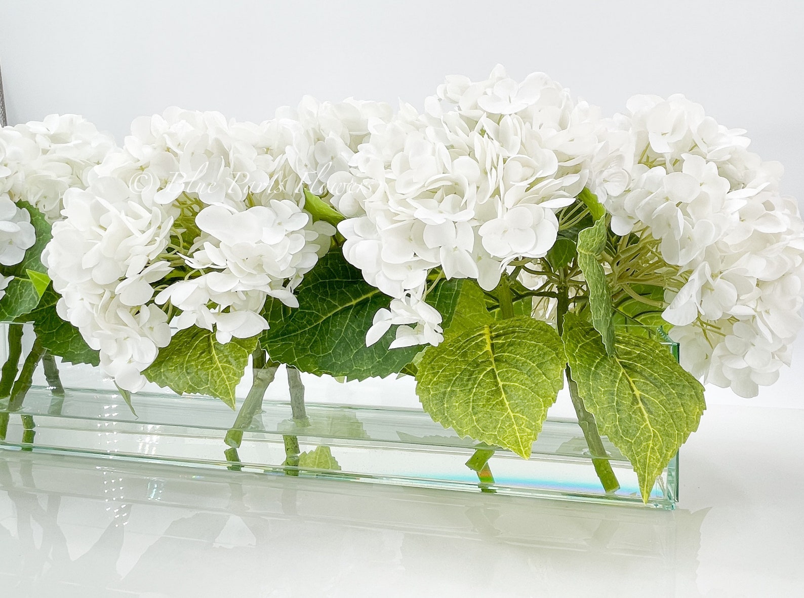 Modern Long REAL TOUCH Hydrangeas Arrangement Artificial Faux - Etsy