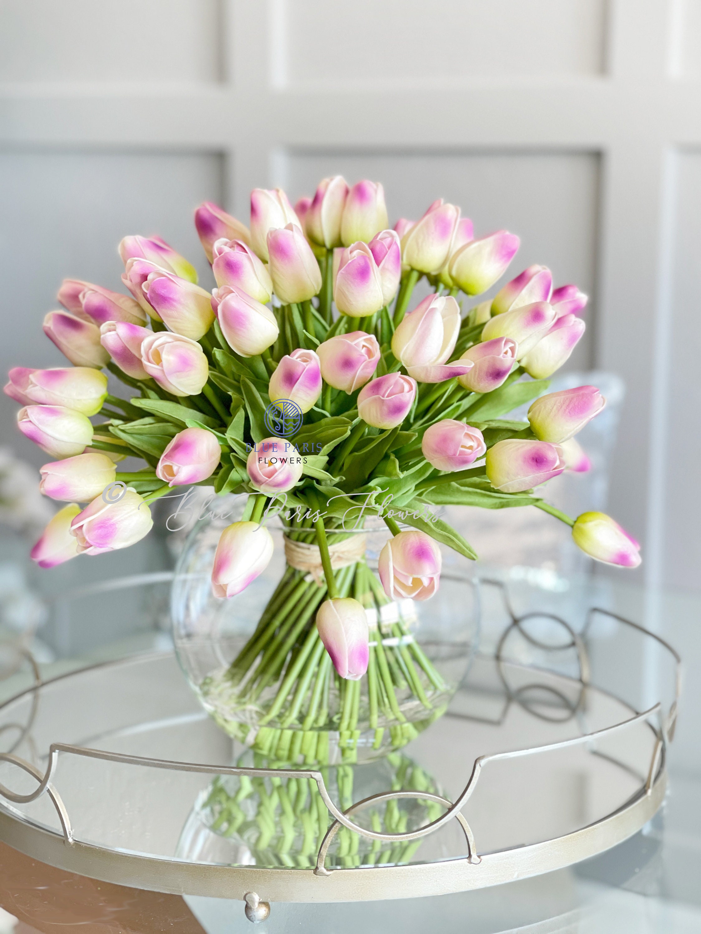 Hollyone Tulipani Artificiali In Vaso - 12 Pezzi Arancioni, Fiori Finti Realistici Per Decorazione Casa - Foto 6