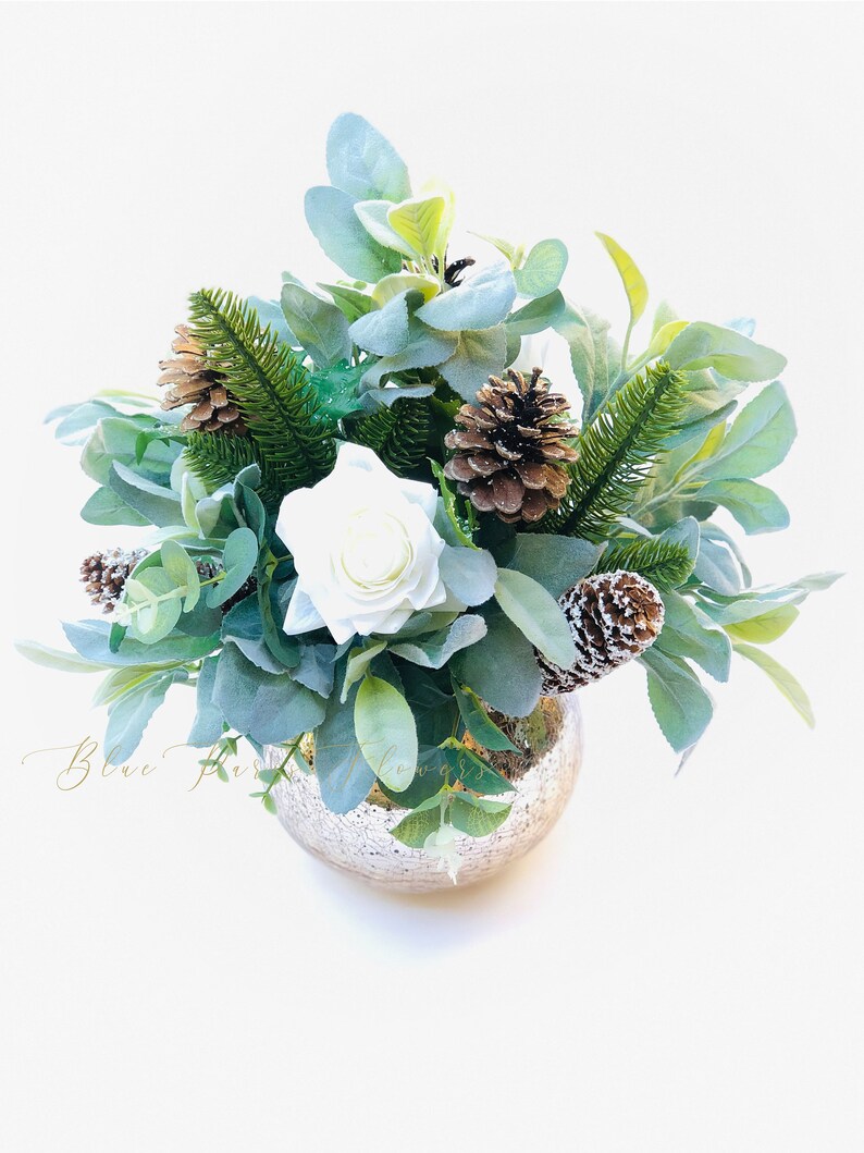 Christmas Artificial Flower Arrangementchristmas Faux Etsy