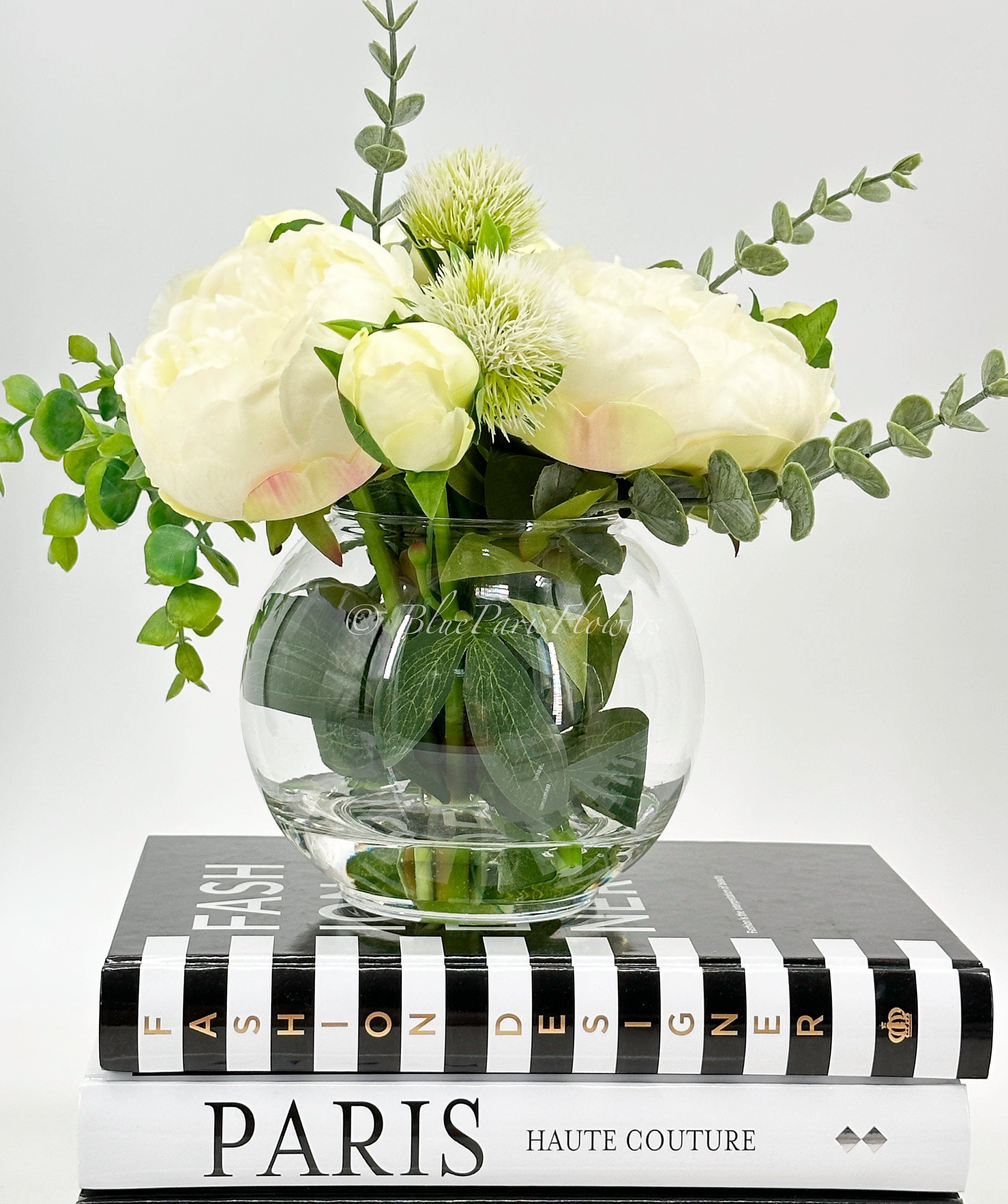 White Real-touch Peonies Arrangement Artificial Faux Table