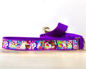 90's girl, Dog leash, Leash , Girly dog leash, Cat leash , Handmade, Purple dog leash, Light Purple leash,
