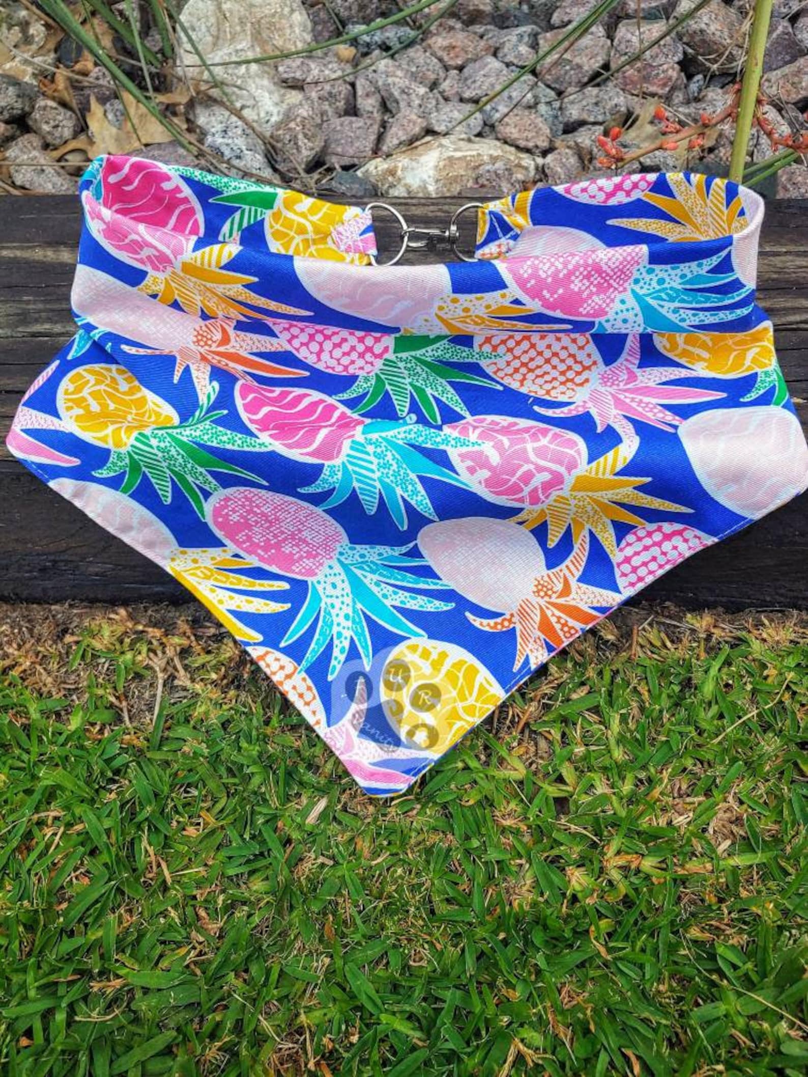 Hawaiian Dog Bandana Clip on dog bandana Hawaii Hawaiian Etsy