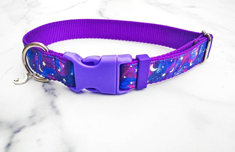 Moon dog collarStar dog collar Space Collar Northern lights Etsy