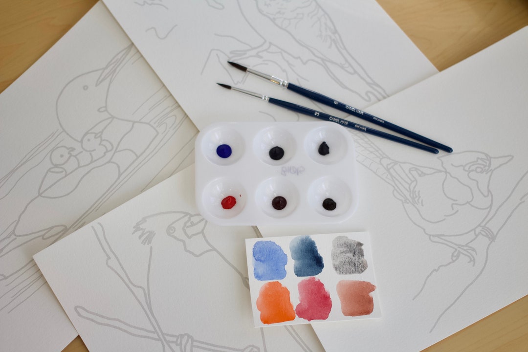 Watercolor car kit travels small but paints big – Mockingbirds at