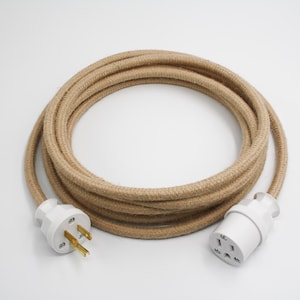 NATURAL JUTE Premium Fabric Extension Cord
