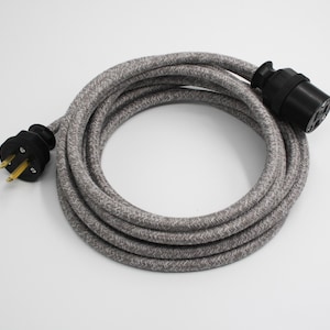 HEATHER GREY Premium Fabric Extension Cord