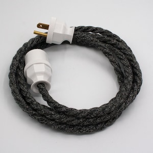 TWISTED CHARCOAL FLECK Premium Fabric Extension Cord