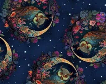 Tarot Oracle Crystal Night Owls drawstring bag