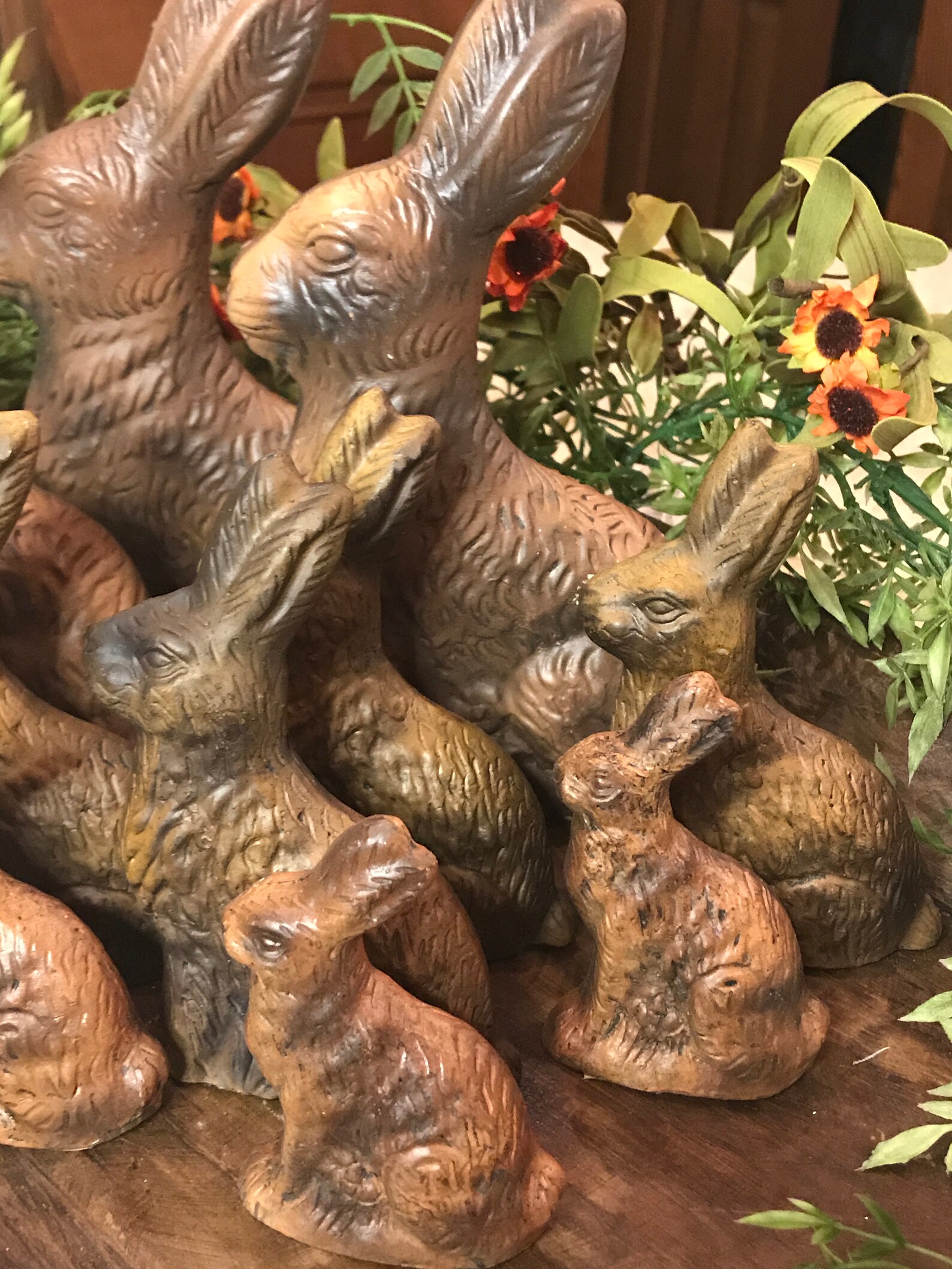 Primitive resin chocolate bunnies Etsy