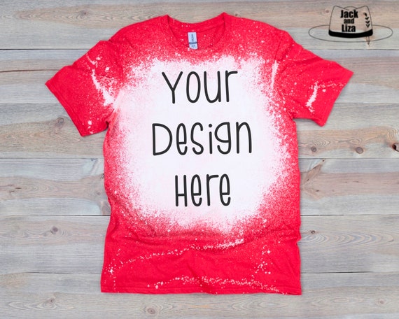 Download Red Bleached Gildan Softstyle Tshirt Mockup Red Bleach Etsy