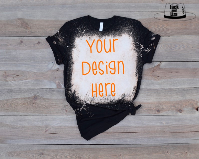 Download Black Bleached tshirt Mockup Black Bella Bleached tshirt ...